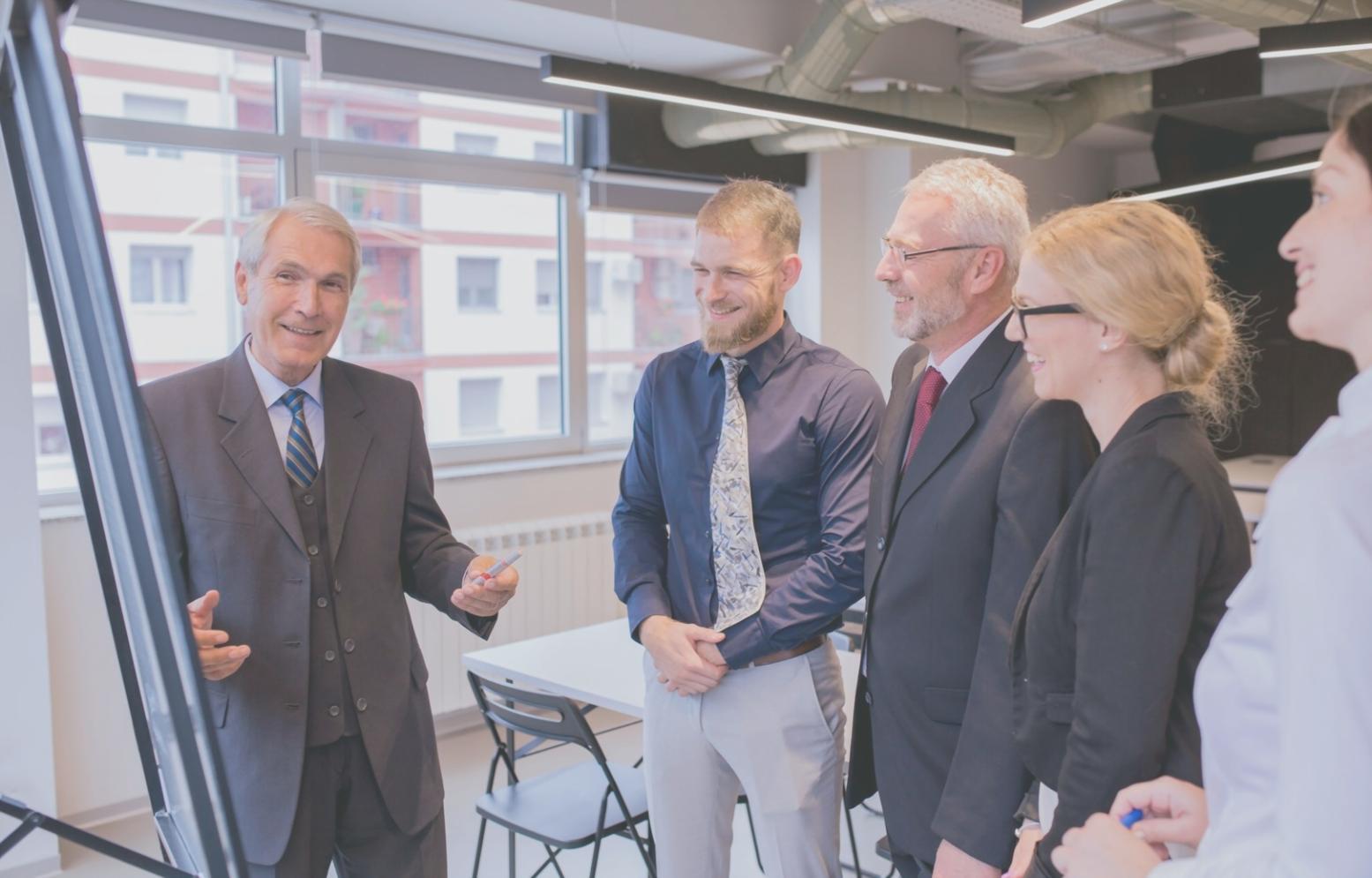 Business analysis session showing financial data review and planning